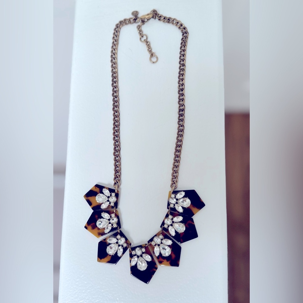 J. Crew Factory - Tortoise and Crystal - Statement Necklace